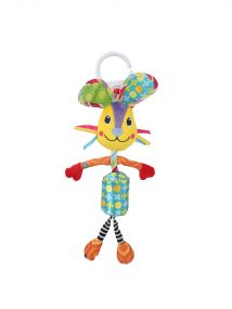 Baby Moo Big Earred Circus Bunny Blue Hanging Musical Toy / Wind Chime Soft Rattle