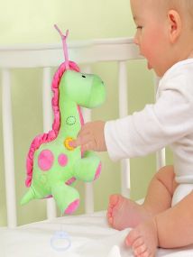 Baby Moo Dinosaur Bed Hanging Musical Pulling Toy - Green