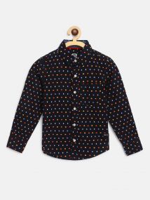 Baus Boys Cotton Multicolor Checkbox Shirt for 8 - 9 Years Blue