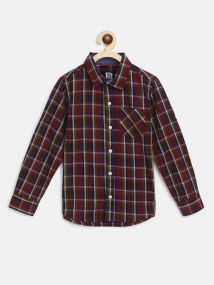 Baus Boys Cotton Check Shirt for 4 - 5 Years Purple