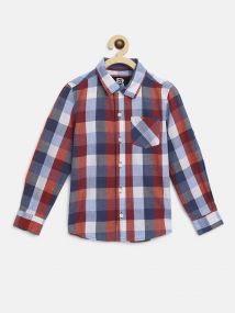 Baus Boys Cotton Mix Check Shirt for 14 - 15 Years Red