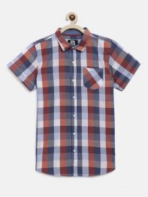 Baus Boys Cotton Check Shirt for 9 - 10 Years Red