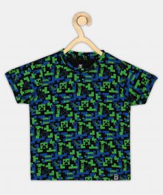 Baus Boys Cotton Abstract Printed Tshirt for 7 - 8 Years Green