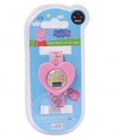 Peppa Pig Watch with Flashing Light and Character Print Strap for Kids 2-5 Years