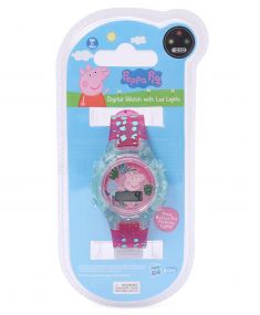 Peppa Pig Watch with Flashing Light and Character Print Strap for Kids 2-5 Years