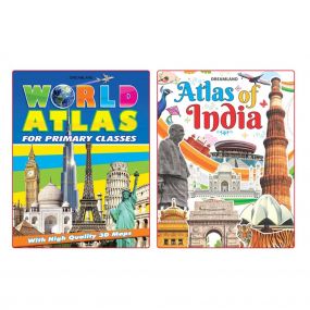 Atlases Pack (2 Titles) : Children Reference Book By Dreamland Publications-Age 8 to 12 years