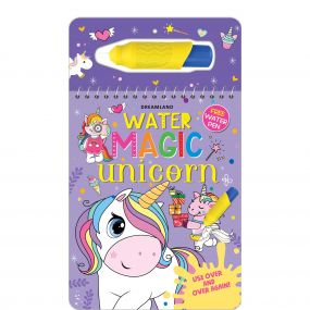 Water Magic Unicorn- With Water Pen - Use over and over again : Children Drawing, Painting & Colouring Spiral Binding By Dreamland Publications-Age 2 to 5 years