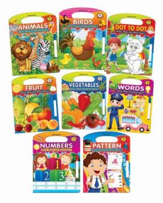 Write & Wipe Books- (8 Titles) : Children Interactive & Activity Book By Dreamland Publications-Age 2 to 5 years