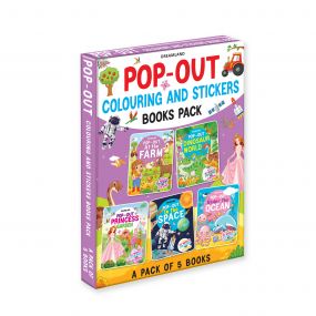 Pop- Out Books Pack- 5 Books : Children Interactive & Activity Book By Dreamland Publications-Age 5 to 8 years