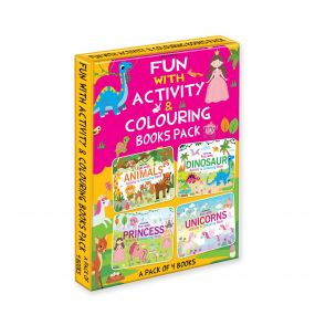 Fun with Activity & Colouring Books Pack- A Pack of 4 Books : Children Interactive & Activity Book By Dreamland Publications-Age 2 to 5 years
