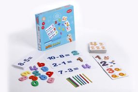 Chanak Math Genius For Kids, Mathematics Learning Toy, Wooden Numbers With Wipe & Clean Cards, Educational Math Card Game, Early Math Skill Booster Kit For Kids