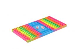 Aditi Toys Pop It Ludo Rainbow Toy, Pop It Game Board With 2 Dice, Pop It Game Glow In The Dark For Kids