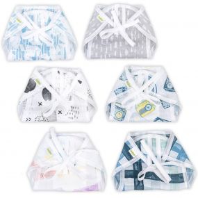 Baybee 100% Cotton Muslin Baby Cloth Diaper Langot, Knot Cloth Diapers Nappies for Babies | Washable Reusable Baby Langot Cloth Diaper | Cloth Diapers for New Born Baby Boy Girl 0-3 Months (Pack of 6)