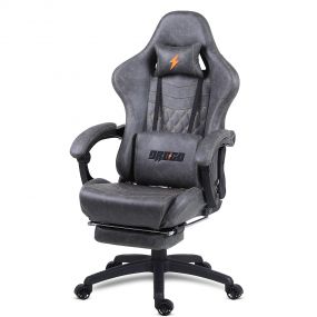 BAYBEE Drogo Multi-Purpose Ergonomic Gaming Chair with 7 Way Adjustable Seat, Head & USB Massager, PU Leather Lumbar Pillow Home & Office Chair with Full Reclining Back Footrest (B0BZS9ZJMG)