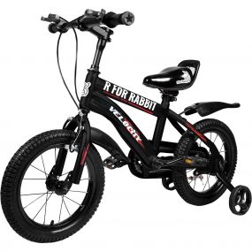 R for Rabbit Velocity Bicycle With Training Wheels Black - 14 Inches