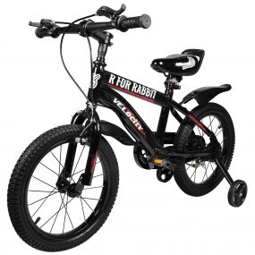 R for Rabbit Velocity Bicycle With Training Wheels Black - 16 Inches
