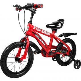 R for Rabbit Velocity Bicycle With Training Wheels Red - 14 Inches