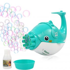 NHR Dolphine Gatling Bubble Gun Blower for Kids, Bubble Machine for Children, Dolphin Bubble Maker, Bubble Machine Gun with Refill Bubble Solution, Automatic Bubble Maker for Toddlers (3+ Years, Green)
