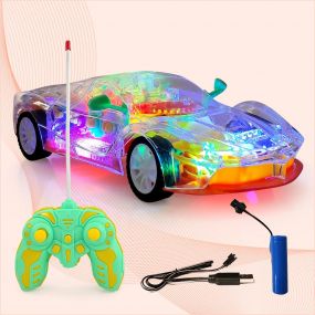 NHR 3D Remote Control Rechargeable Car, Gear Simulation Mechanical Car, Sound & Light Toys for Kids