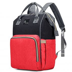 R for Rabbit Caramello Backpack Style Diaper Bag - Red Black