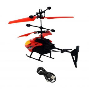 NHR Presents New Hand Sensor Helicopter with Remote Control & USB Charger- Flying Helicopter-Red