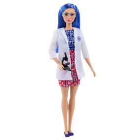 ​Barbie Scientist Doll (12 Inches), Blue Hair, Color Block Dress, Lab Coat & Flats, Microscope Accessory, Great Gift For Ages 3 Years Old & Up