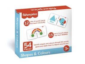 Fisher Price® Shapes & Colours - 54 Pieces Jigsaw Puzzles For Kids Age 3+ Years & Above, Colours & Shapes Learning & Development Puzzles - Fun & Learn With Colourful Puzzles for Age 3 Years & Up