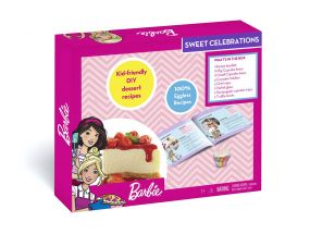 Barbie® Sweet Celebrations - Kid Friendly Diy Desert Recipes For Kids Age 7+ Years & Above - Includes A Receipe Book & Bakeware And Chef'S Hat!