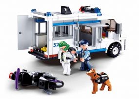 Sluban Police Escort Vehicle Building Bricks Set with a Police, Thief & Police Dog Mini Toy