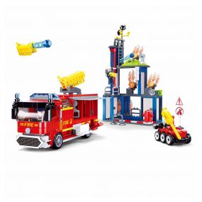 Sluban Fire Fighting Training Center Building Blocks Kit for Kids - Creative Construction Set with 585 Pieces, BIS Certified Building Kit and Gifts for 6+ Year Old Boy or Girl