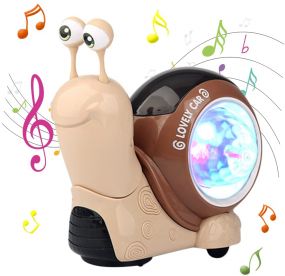 MUREN Electric Musical Toys Sound and Lights Walking Tummy Time Snail Cute Aminal Toy for Babies Dancing Early Sensory Development Learning Toys for Babies - Multicolor
