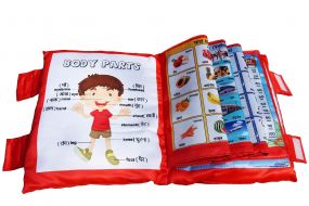 MUREN Educational Cushion Book Kid Learning Velvet Polyester for Kids Girls & Boys English-Language & Vocabulary Development Interactive Pillow Book - 2