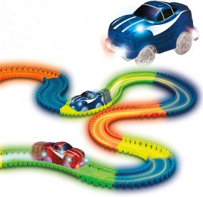 MUREN Magic Glow in the Dark Track LED Light Car Toy for Kids-11 Feet Length Racer Tracks for Ages 3 above Years