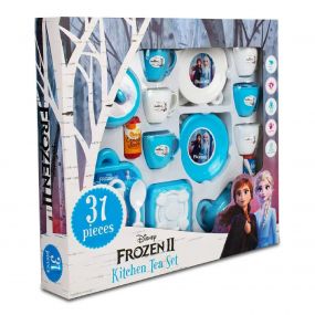 MUREN Disney Frozen Tea Set 31 Pieces Kitchen Cooking Little Chef Pretend Role Play Toy - Blue