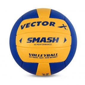 Vector X Smash Hand Stitched PU Volleyball (18 Panels) (Yellow-Blue)  (Assorted Colours, 1-unit will be sent at Random)