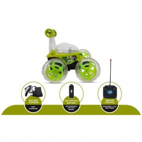 NHR Ben 10 Remote Control Rechargeable Stuntcar Acrobatic 360 Degree Twisting With Music & Lights - Green