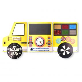 The Funny Mind My School Bus Wooden Montessori Wall Activity Panel