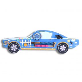 The Funny Mind Racing Blue Car Busy Board
