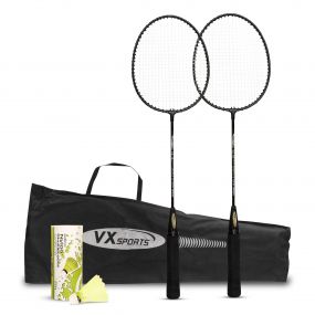 Vector X VX-15 Badminton Racquet with Shuttle for Seniors (Multicolor) - Set of 2
