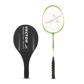Vector X VXB-150 T-Joint Alloy Steel Badminton Racquet With Half Cover (1  PC Racquet, Green)