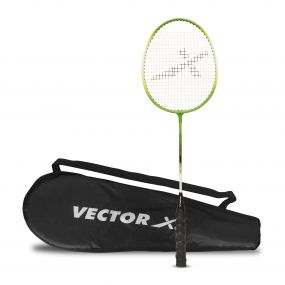 Vector X VXB-150 T-Joint Alloy Steel Badminton Racquet With Full Cover (1  PC Racquet, Green)