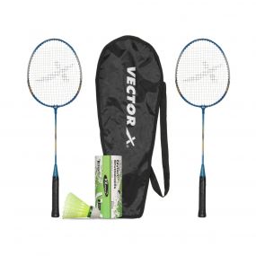 Vector X VXB-475 Combo Set of Badminton Racquets and Shuttlecock (Multicolor)