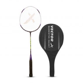 Vector X VXB-70 Badminton Racquet with Half Cover (1 PC Racquet, Purple)