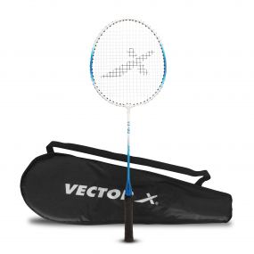 Vector X VXB-80 Aluminum Head Steel Shaft Light Weight Badminton Racquets with Full Cover (1 Pc Racquet, Blue)