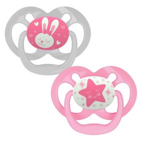 Dr. Brown Advantage Pacifiers, Stage 2, Glow in the Dark, Pack of 2 Pink