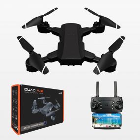 ELECTROBOTIC Drone Dual Camera Wifi QUAD V 18 Live Video Gesture High altitude photography video Instant Selfie Flips Bounce Mode Android App Controls Headless Mode Gift All Age - Black