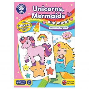 Orchard Toys Unicorns, Mermaids and more! Sticker Colouring Book for Kids 3+ Years