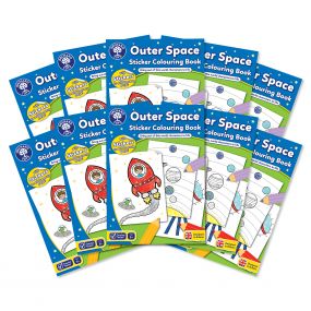 Orchard Toys Outer Space Sticker Colouring Books (10 pack) for Kids 3+ Years