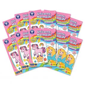 Orchard Toys Unicorns, Mermaids and more! Sticker Colouring Books (10 pack) for Kids 3+ Years