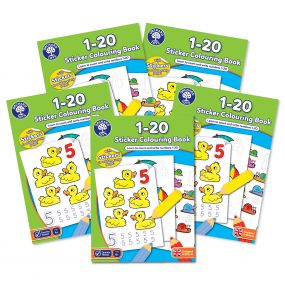 Orchard Toys 1-20 Sticker Colouring Books (5 pack) for Kids 3+ Years